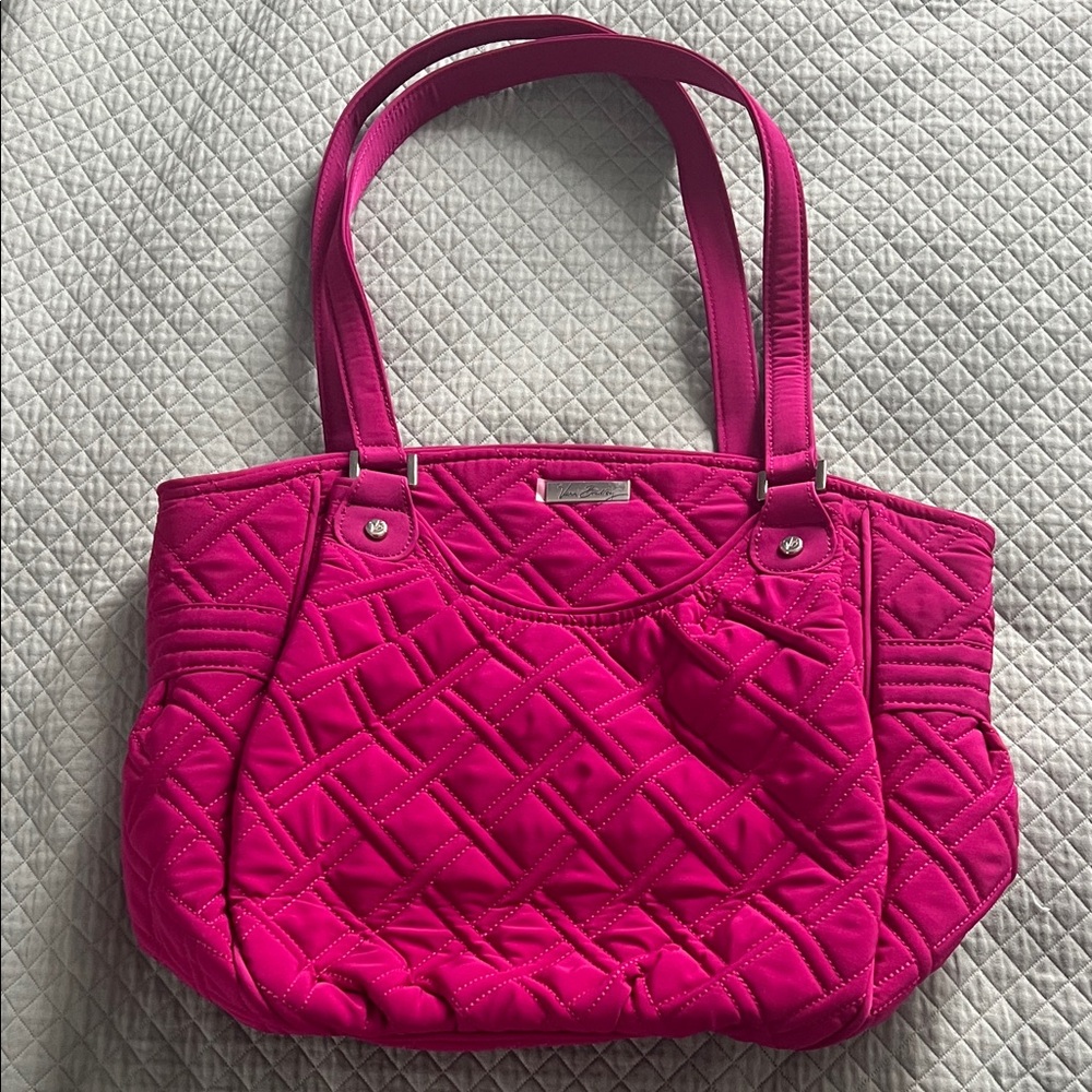 Vera Bradley Glenna Magenta Quilted Tote